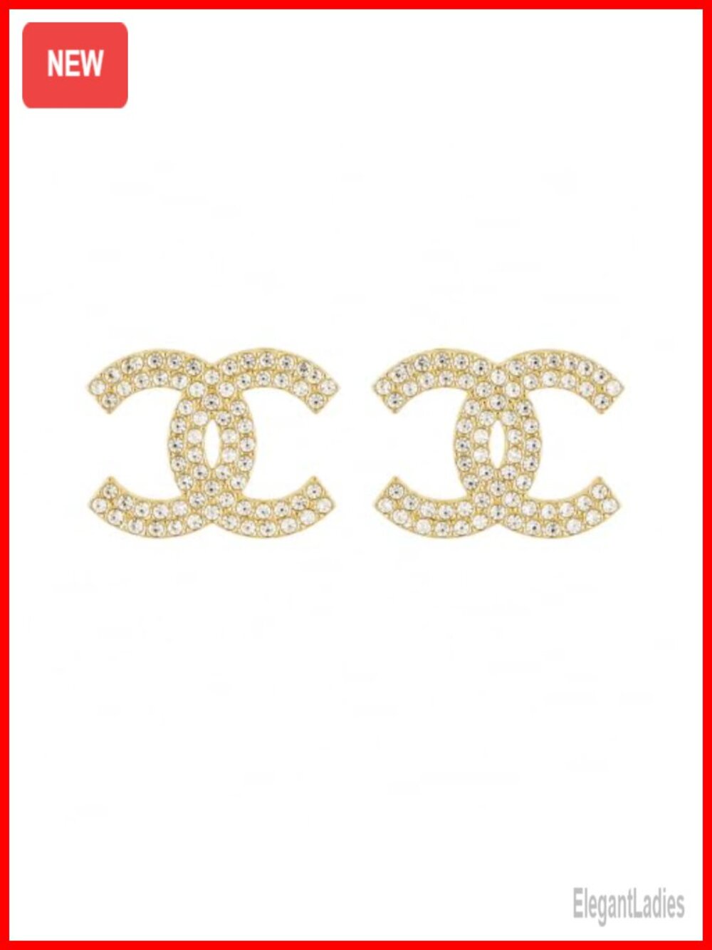 Gold Plated Pavé Rhinestone Stud Earrings Hypoallergenic 1 in Daily Wear